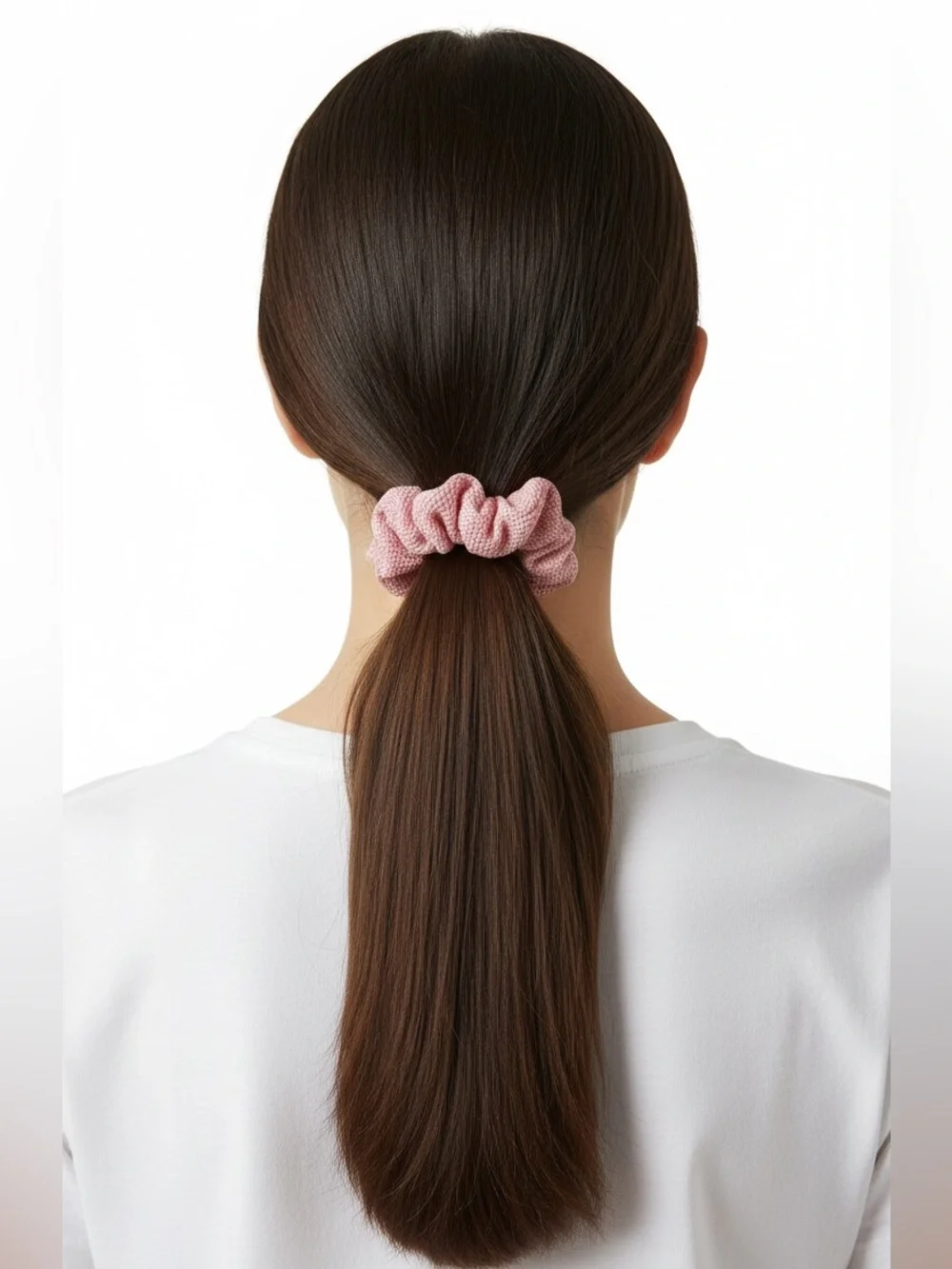 Coral Peach Soft Comfy Stretch Square Texture Fabric Scrunchie Addl Colors Avail